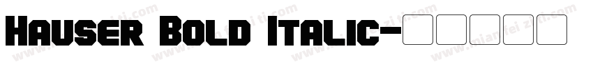 Hauser Bold Italic字体转换